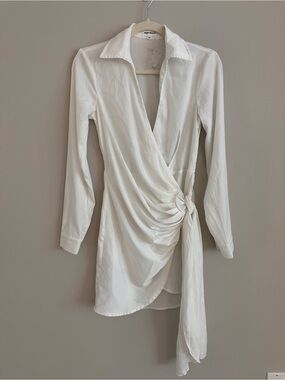 NWOT Revolve Superdown Sophie Draped Mini Dress White Wrap Dress XS